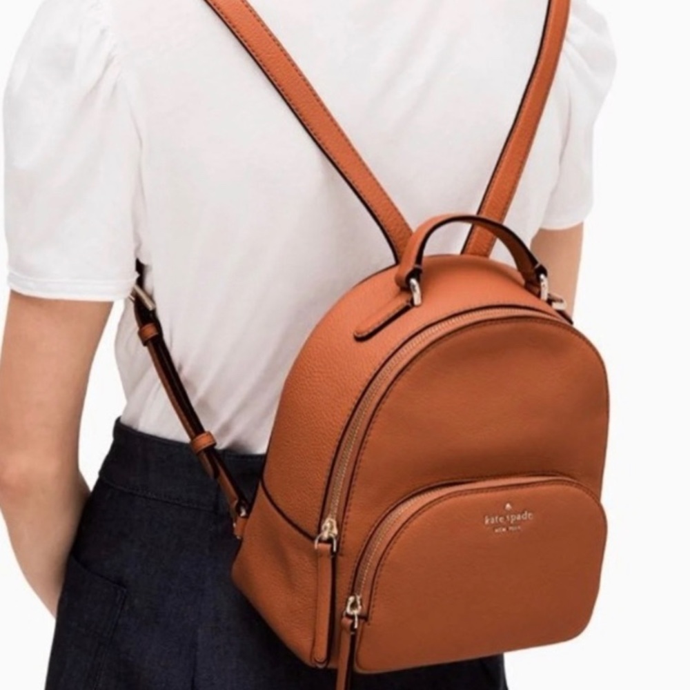 Kate Spade Jackson brown leather backpack purse
